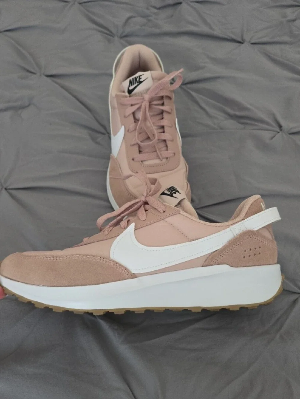 Nike Dusty Pink Retro Runner Sneakers with White Swoosh